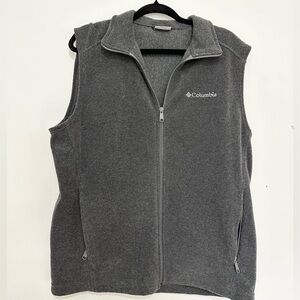 Columbia Vest Sleeveless Jacket Mens Size Medium Dark Gray Full Zip